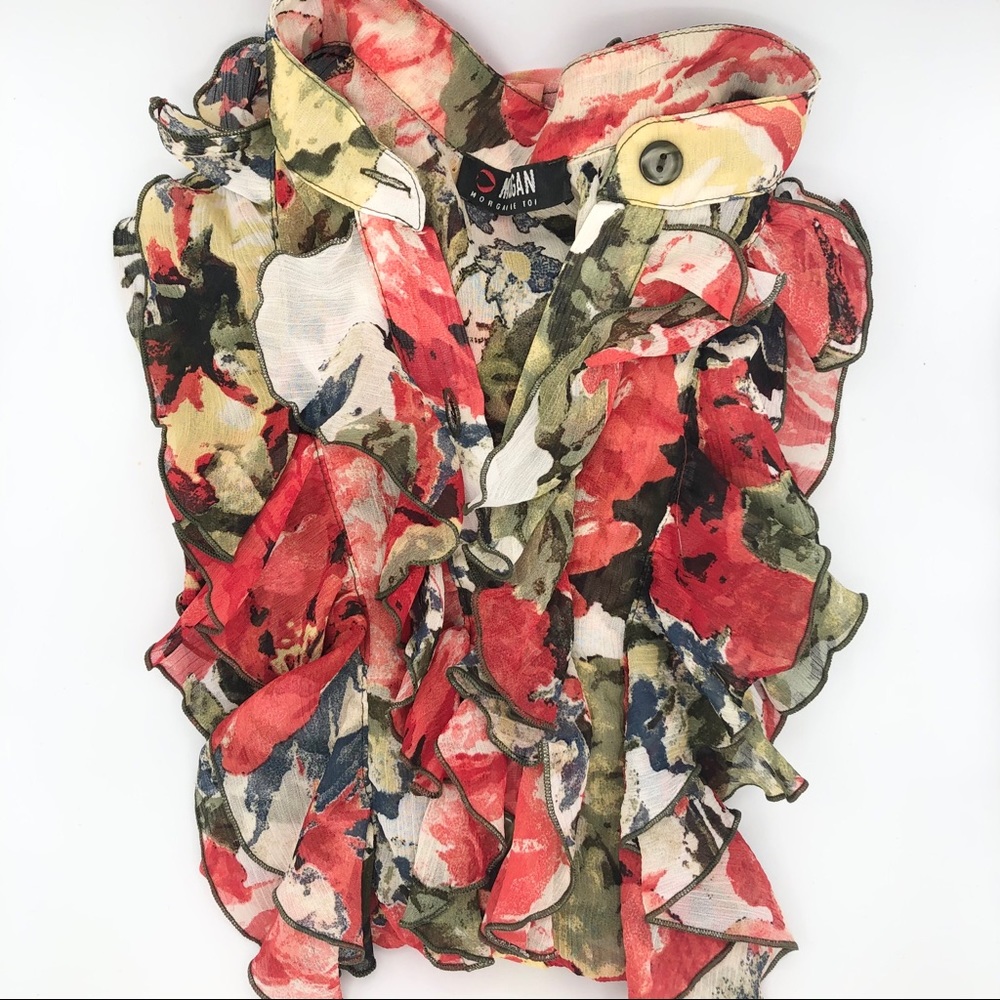 MORGAN DE TOI RUFFLE SLEEVELESS BLOUSE - Picture 5 of 15